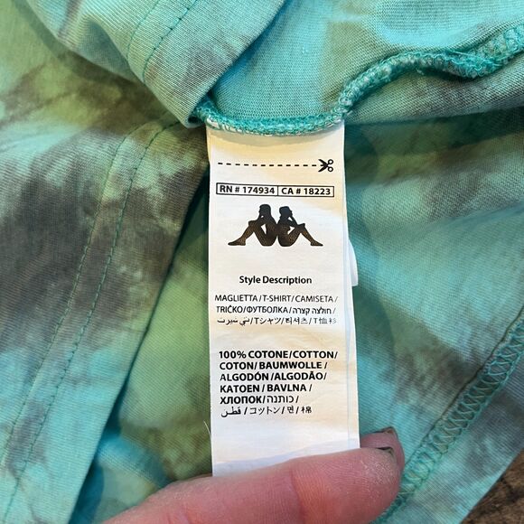 Kappa Blue Grey Tie Dye Logo T-Shirt Small Cotton - Picture 3 of 9